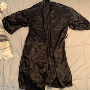Black silk robe